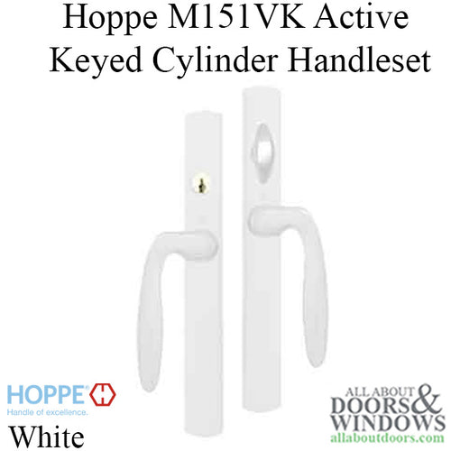 HOPPE HLS 9000 Sliding Door Handle Set Verona Lever Active Keyed White - HOPPE HLS 9000 Sliding Door Handle Set Verona Lever Active Keyed White