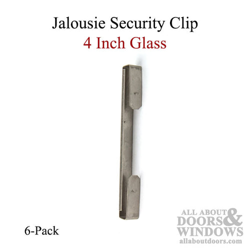 Jalousie Security Clip - 4 Inch Glass - 6 pack - Jalousie Security Clip - 4 Inch Glass - 6 pack