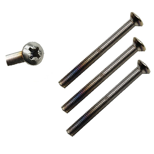 Handle Screws, 3 pack - 1-3/4 inch thick Door, M5 x 50mm - Satin/Brushed Nickel or Chrome