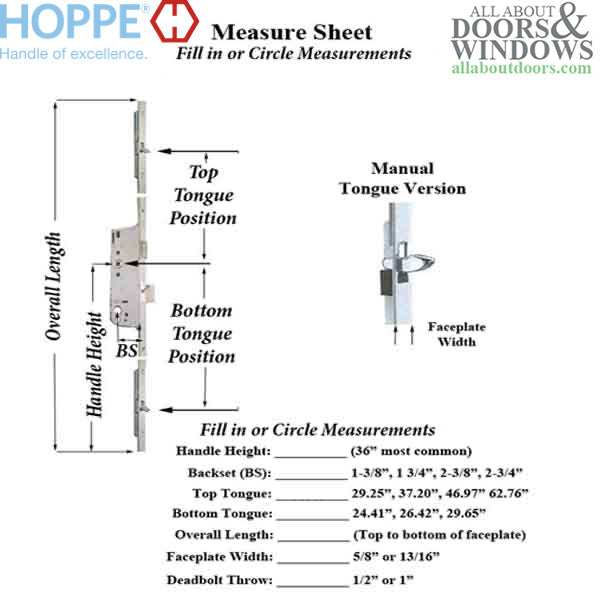 Hoppe 16mm Manual Tongue Gear, 35/92, Tongue at 29.65 Inch - Hoppe 16mm Manual Tongue Gear, 35/92, Tongue at 29.65 Inch