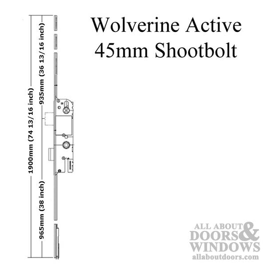 Wolverine Active 45/92 New Breed (Key Above) Shootbolt Door Lock - Stainless Steel