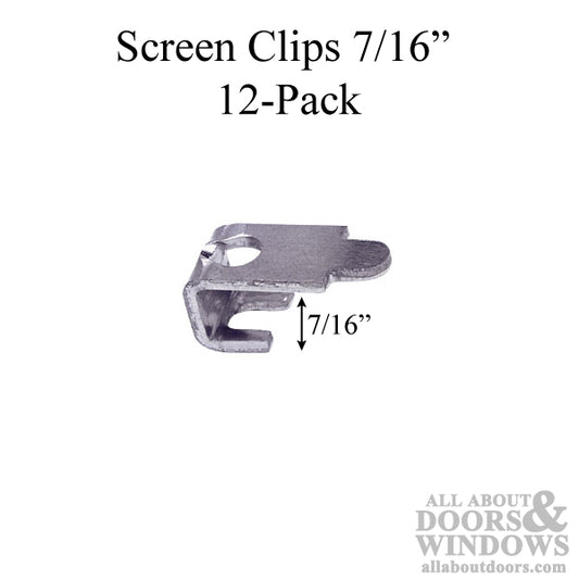 Window Screen Clips with Screws 7/16" 12 Pack