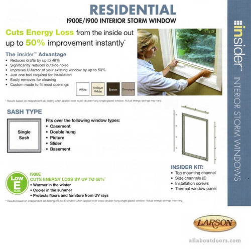 Larson Interior Storm Window, Clear Glass - Larson Interior Storm Window, Clear Glass