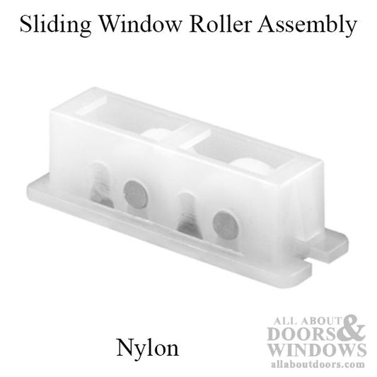 Roller Assembly (Flat) - Sliding Windows, Nylon / Stainless Steel