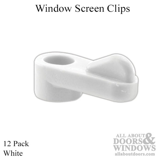 Window Screen Plastic Clips, 1/16 Inch, White -12 Pack