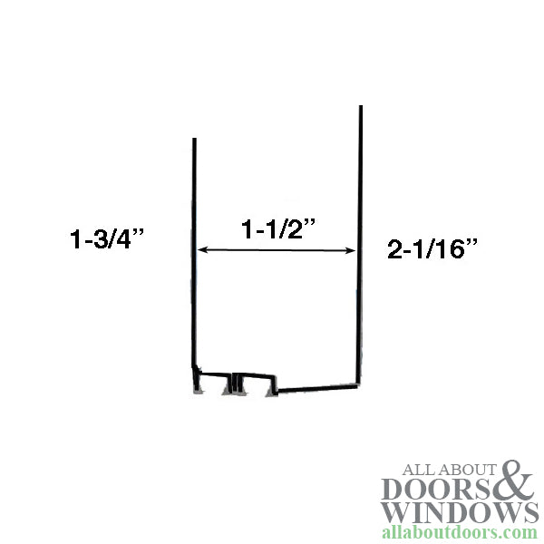 1-1/2 Inch Storm Door Expander w/ 2 Sweeps, 35-1/16 Inch Length - Satin Nickel - 1-1/2 Inch Storm Door Expander w/ 2 Sweeps, 35-1/16 Inch Length - Satin Nickel