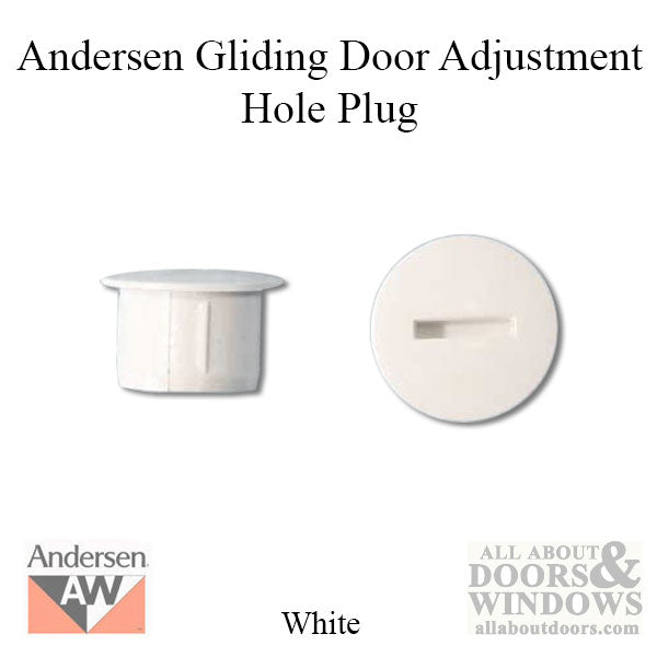 Hole Plug, Andersen Frenchwood Gliding Doors Adjustment Hole - White - Hole Plug, Andersen Frenchwood Gliding Doors Adjustment Hole - White