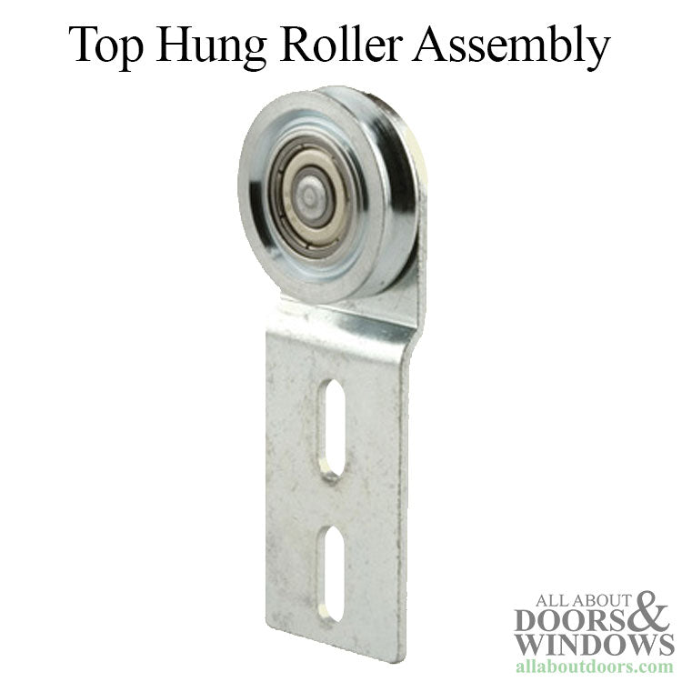 DISCONTINUED - Top Hung Roller Assembly with 1-1/16 Inch Steel Wheel for Sliding Screen Door - Sold Each - DISCONTINUED - Top Hung Roller Assembly with 1-1/16 Inch Steel Wheel for Sliding Screen Door - Sold Each