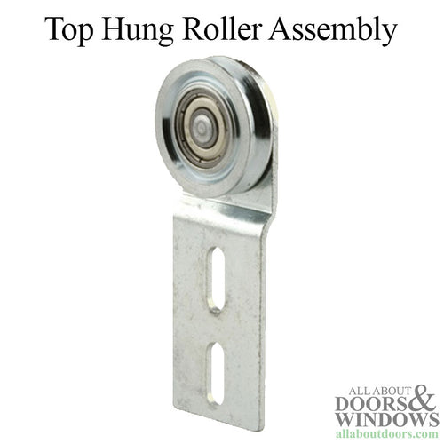 DISCONTINUED - Top Hung Roller Assembly with 1-1/16 Inch Steel Wheel for Sliding Screen Door - Sold Each - DISCONTINUED - Top Hung Roller Assembly with 1-1/16 Inch Steel Wheel for Sliding Screen Door - Sold Each