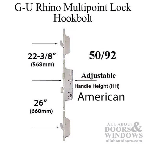 Rhino Active 50/92 Europa, 3 Point Hook / Shootbolt Opt - Silver Ferguard - Rhino Active 50/92 Europa, 3 Point Hook / Shootbolt Opt - Silver Ferguard