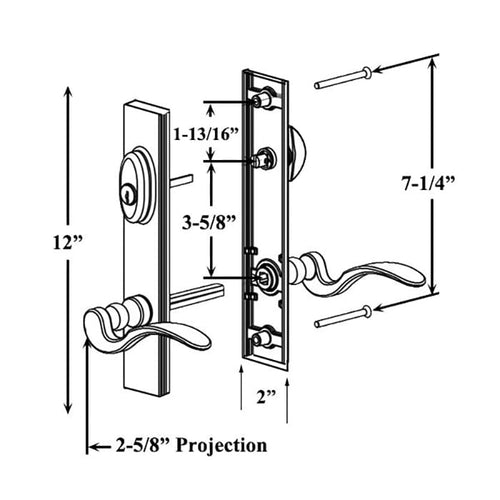Expressions 12 Inch Square Non-Handed Active Keyed Hardware, Choose Color - Expressions 12 Inch Square Non-Handed Active Keyed Hardware, Choose Color
