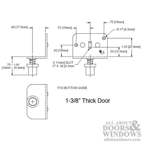 Spring Loaded Side Mount Guide for 1-3/8 Inch Thick Door - Spring Loaded Side Mount Guide for 1-3/8 Inch Thick Door