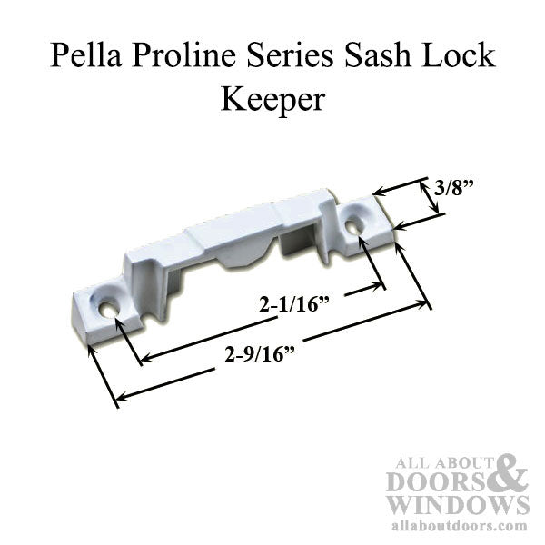 Angled Keeper, Pella  2-1/16  holes - Champagne - Angled Keeper, Pella  2-1/16  holes - Champagne