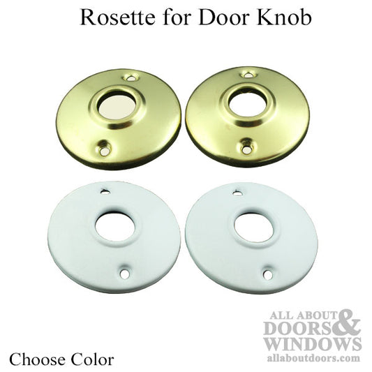 Rosette for Door Knob - 2-1/4 Inch Dia. - White & Polished Brass