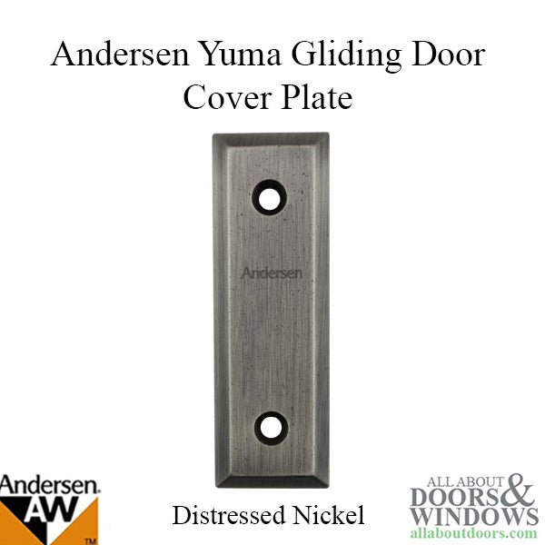 Andersen Frenchwood Gliding Doors - Cover Plate - Yuma - 4 Panel - Distressed Nickel - Andersen Frenchwood Gliding Doors - Cover Plate - Yuma - 4 Panel - Distressed Nickel