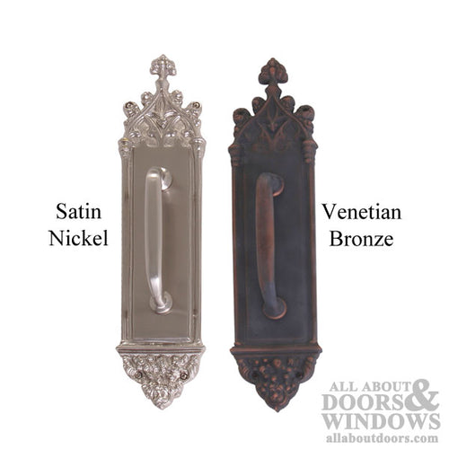 Gothic Pull Plate with Colonial Revival Pull 3-3/8