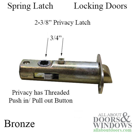 Privacy Spring Latch for Knob Square Corner Faceplate 60mm Backset Oil Rubbed Bronze