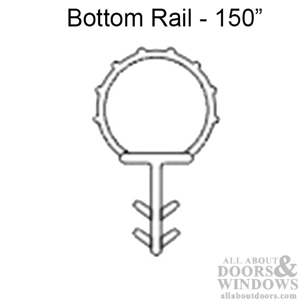 Marvin Single and Double Hung Bottom Rail Weatherstrip V147 Beige - Marvin Single and Double Hung Bottom Rail Weatherstrip V147 Beige