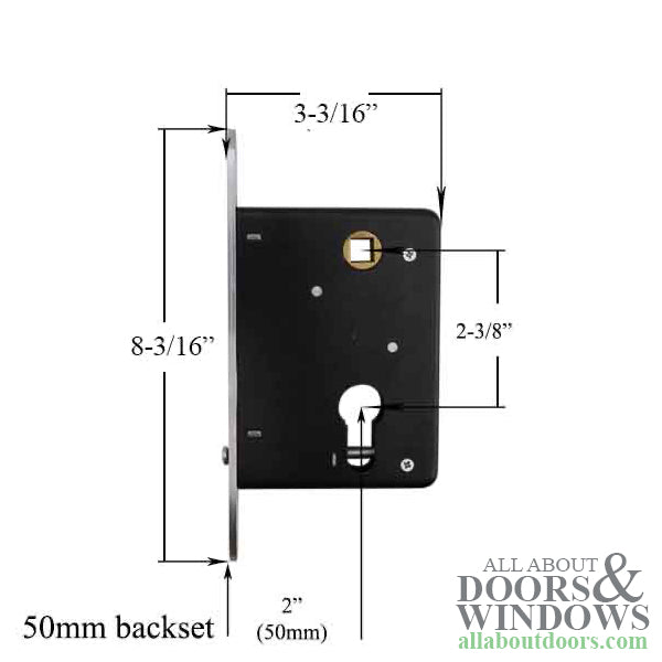 Sliding Door Mortise lock 8-3/16