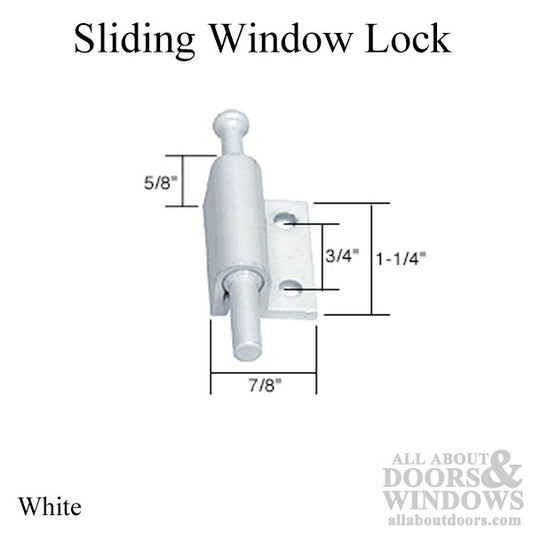 Security Lock - Push-Pull Action - White