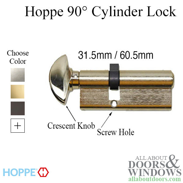 31.5/60.5 New Style HOPPE Non-Logo 90° Keyed Profile Cylinder Lock, Solid Brass - 31.5/60.5 New Style HOPPE Non-Logo 90° Keyed Profile Cylinder Lock, Solid Brass