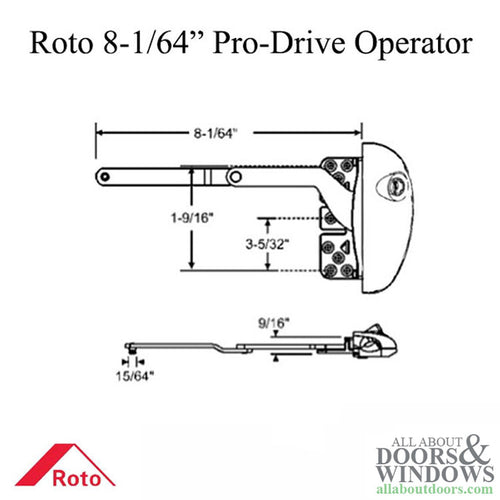 Roto Split Arm Window Operator Pro Drive Right Hand For Vinyl Window - Roto Split Arm Window Operator Pro Drive Right Hand For Vinyl Window