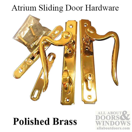 Atrium Sliding Door Hardware - Polished Brass