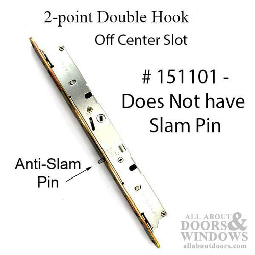 Double Hook Mortise lock for sliding doors, Off Center Hole, NO Slam Pin - YDI - Double Hook Mortise lock for sliding doors, Off Center Hole, NO Slam Pin - YDI