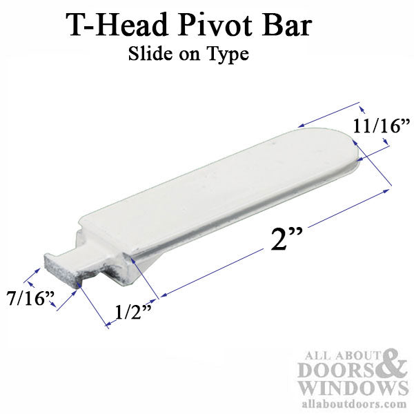 Slide on Pivot Bar - White - Slide on Pivot Bar - White