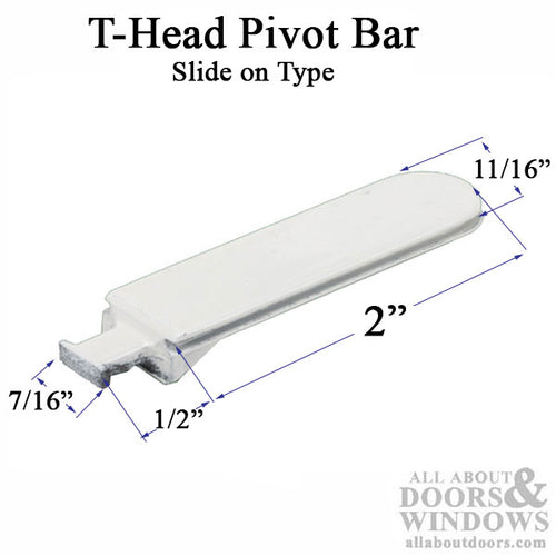 Slide on Pivot Bar - White - Slide on Pivot Bar - White