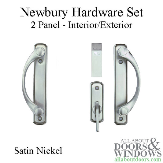 Andersen Newbury Door Handle For Two Panel Sliding Door Satin Nickel