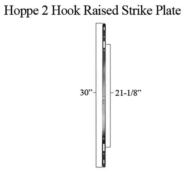 Hoppe 2 Point Sliding Door Lock Strike - 20mm Face, 5.3mm Thick, 30