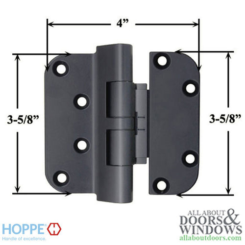 Hoppe F9714, 2009 Set Hinge, LHI / RHO- Black - Hoppe F9714, 2009 Set Hinge, LHI / RHO- Black