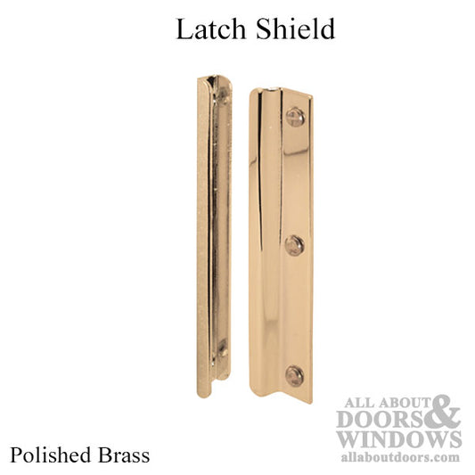 Latch Shield, 6", Steel, Brass Plated, 2-Piece Shield - Polished Brass