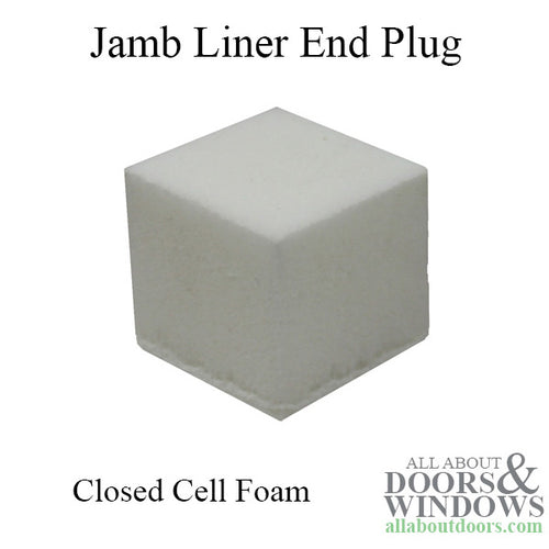 Double Hung window Jamb liner End Plug 3/4 x 3/4,  Foam - White - Double Hung window Jamb liner End Plug 3/4 x 3/4,  Foam - White