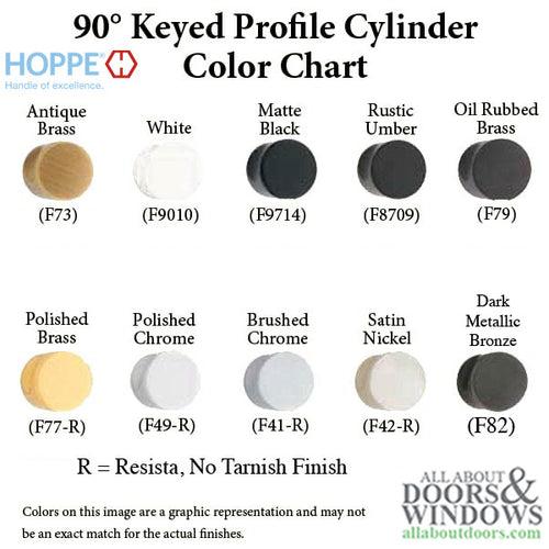 31.5/45.5 Hoppe 90° Non Logo Keyed Profile Cylinder Lock with D-Knob - 31.5/45.5 Hoppe 90° Non Logo Keyed Profile Cylinder Lock with D-Knob