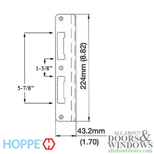 HOPPE Latch and Deadbolt Strike with Curved Lip for 1-3/4