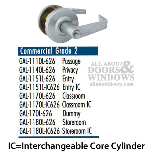 Grade 2, Dummy Lever, Rigid Pull, No Latch - (26D) Satin Chrome - Grade 2, Dummy Lever, Rigid Pull, No Latch - (26D) Satin Chrome