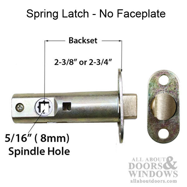 Privacy Spring Latch, 28° rotation  2-3/4 backset - No Faceplate - Privacy Spring Latch, 28° rotation  2-3/4 backset - No Faceplate