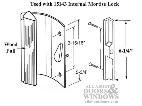 Jet Handle Set for Sliding Patio Doors 3-15/16