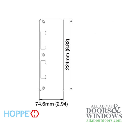 HOPPE Strike Plate Extra Wide Latch and Deadbolt Rustic Umber - HOPPE Strike Plate Extra Wide Latch and Deadbolt Rustic Umber