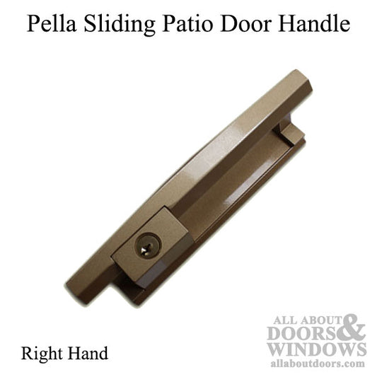 Sliding Patio Door Handle, Right Hand, Outside Keyed - Copperite.