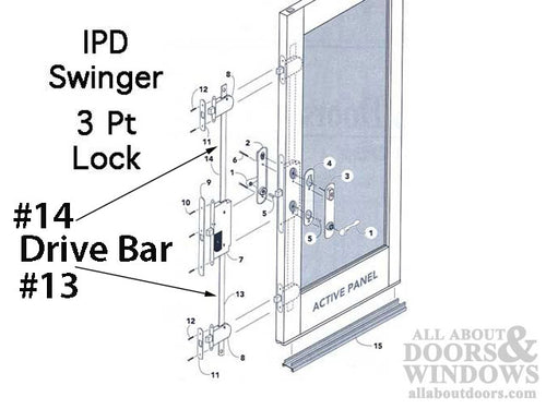 Auxillary Locking Module Drive Bar / Rod, IPD Door - Bottom - Auxillary Locking Module Drive Bar / Rod, IPD Door - Bottom