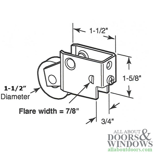 1-1/2  Steel wheel, Roller Assembly - 1-1/2  Steel wheel, Roller Assembly