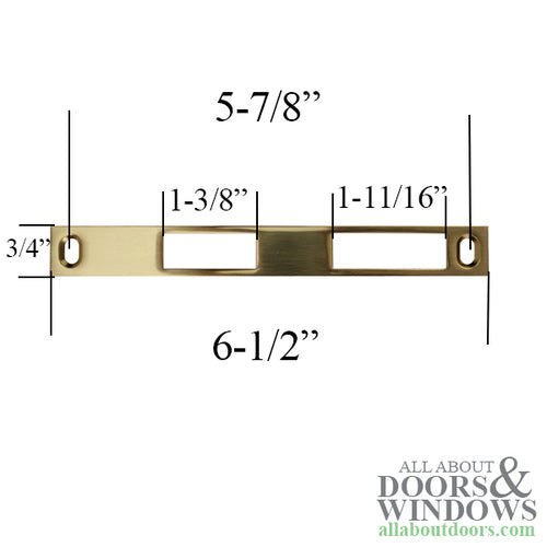 Larson Latch and Deadbolt Strike Plate - 3/4 x 6-1/2 Inches - Larson Latch and Deadbolt Strike Plate - 3/4 x 6-1/2 Inches