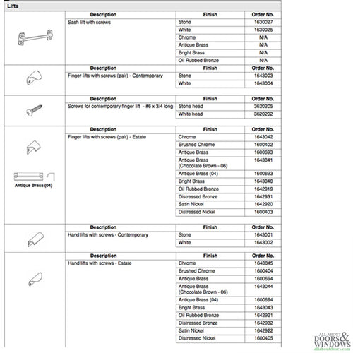 Andersen Contemporary Hand Lift, 200 Series (plastic ) - Stone - Andersen Contemporary Hand Lift, 200 Series (plastic ) - Stone