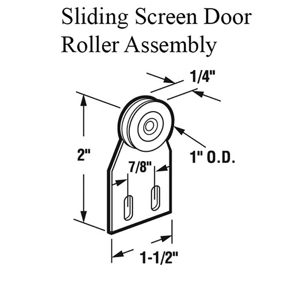 Top Mount Roller Assembly with 1 Inch Steel Wheel for Sliding Screen Door - Top Mount Roller Assembly with 1 Inch Steel Wheel for Sliding Screen Door