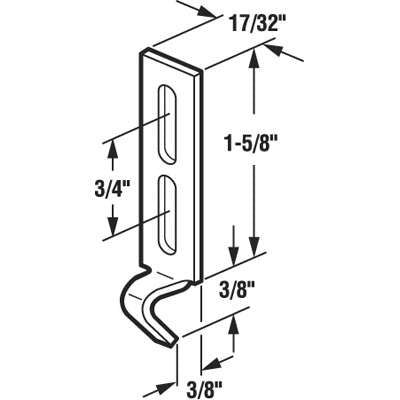 Keeper for Sliding Patio Door Stamped Steel Vertical Adjustment Slots - Keeper for Sliding Patio Door Stamped Steel Vertical Adjustment Slots