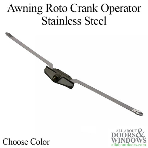 Awning roto crank operator, 24-3/4 inch Dual Arm, Stainless Steel - Choose Color - Awning roto crank operator, 24-3/4 inch Dual Arm, Stainless Steel - Choose Color