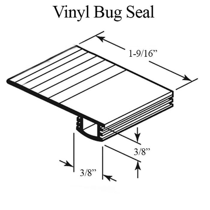 Vinyl Bug Seal for Sliding Screen Door, 1-9/16